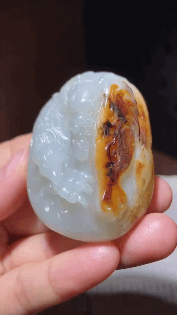 414735 和田玉籽料龍馬精神把件