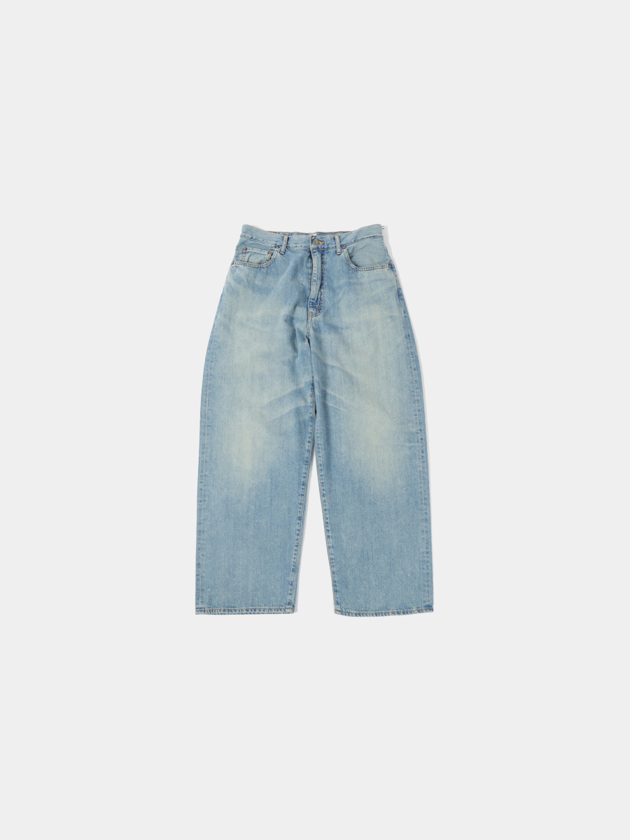 AWASA Selvage Light Oz Denim 5 Pocket Wide Pants Indigo