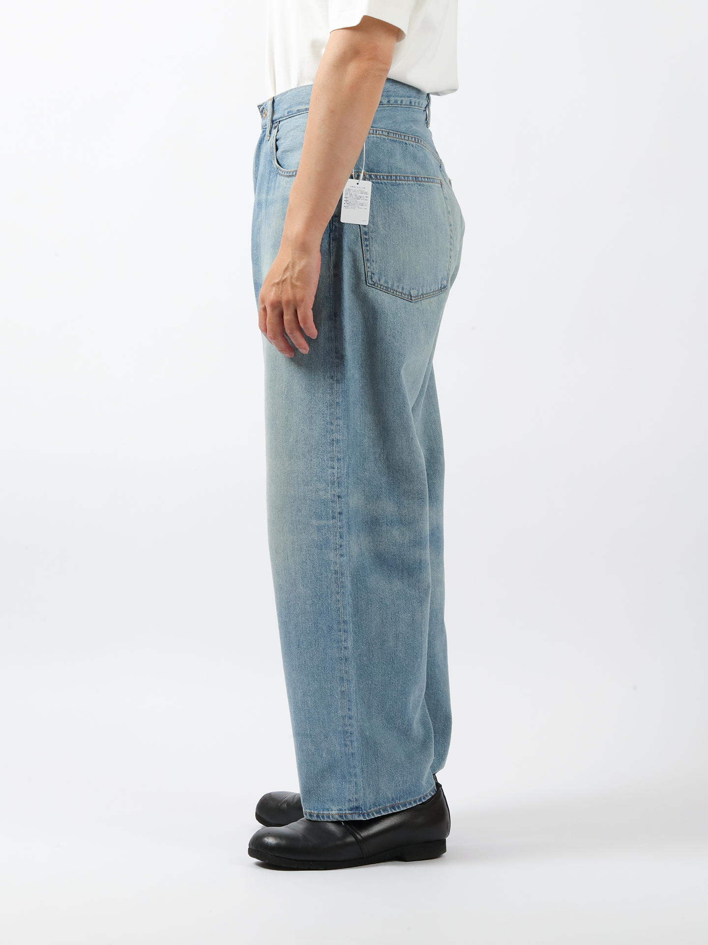 AWASA Selvage Light Oz Denim 5 Pocket Wide Pants Indigo