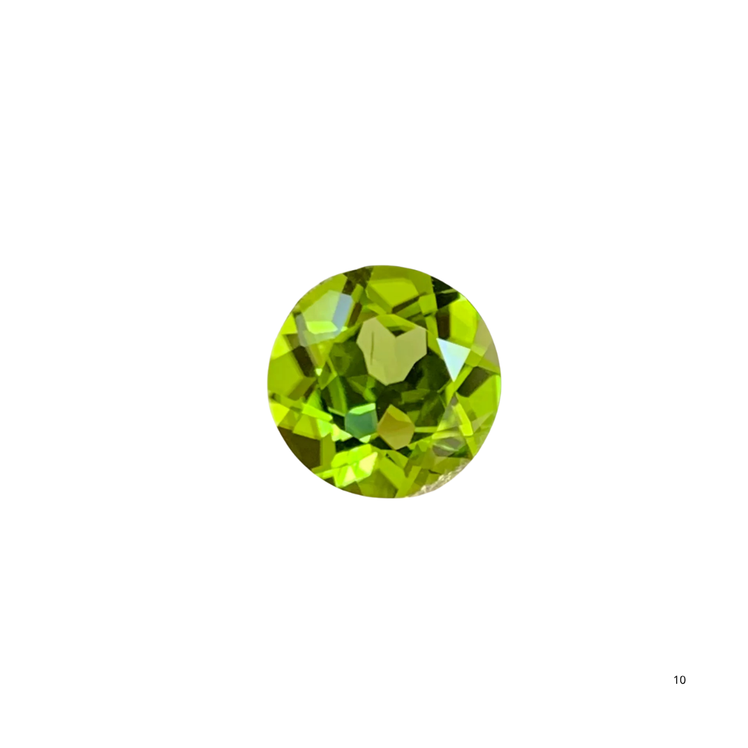 暮夏青提｜天然橄榄石圆形裸石