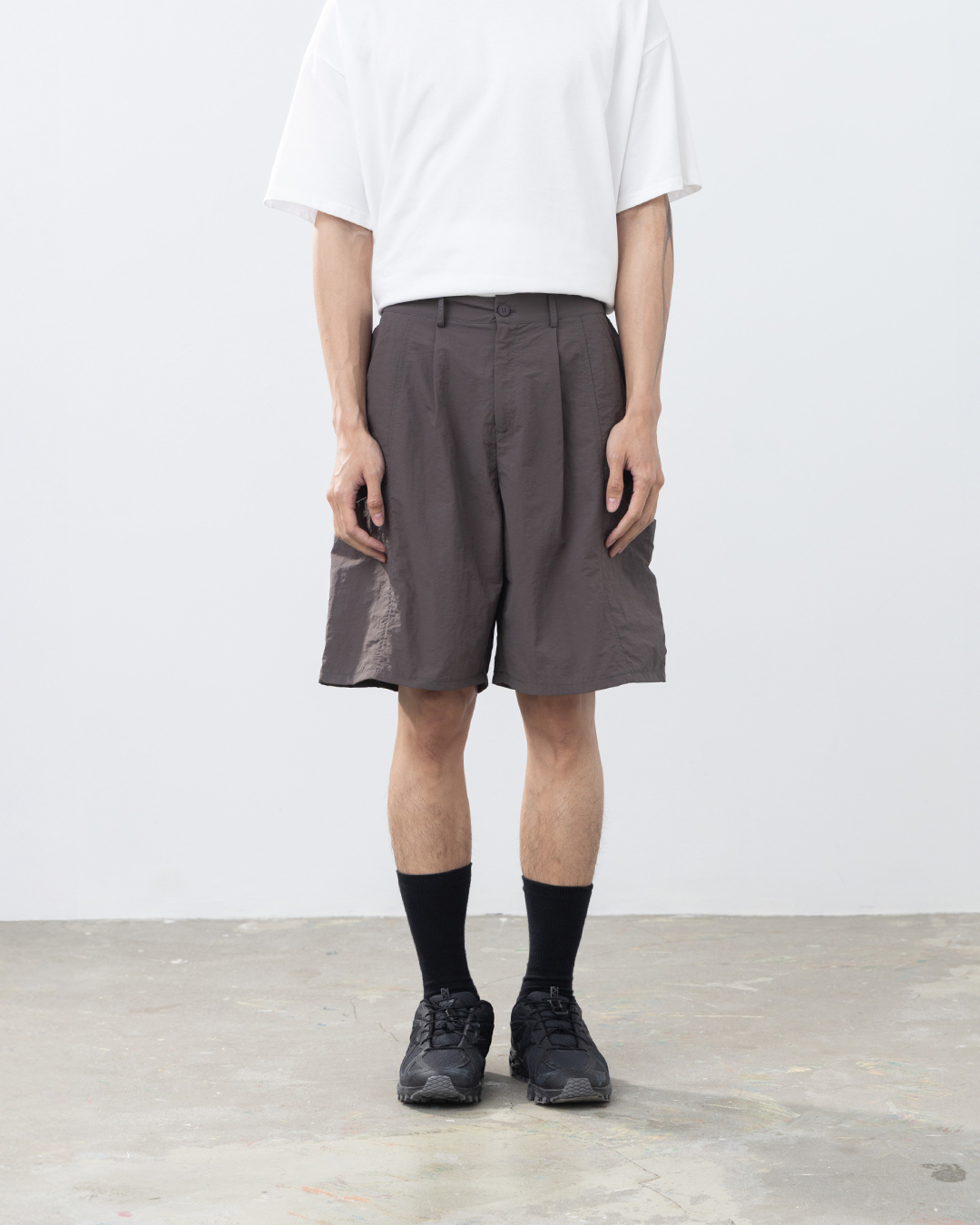 Men's Cut-Out Pocket Design Brush Shorts - Dark Gray S/M/L/XL【04130322】in stock+pre-order