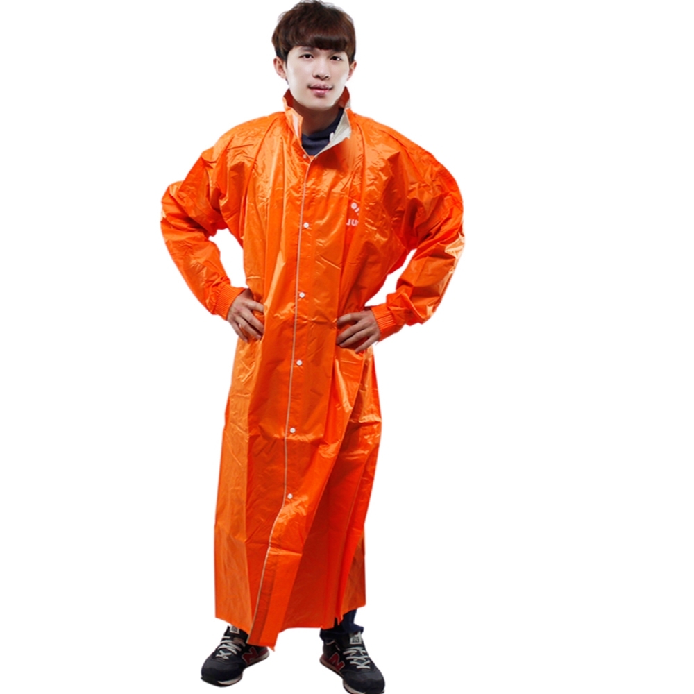 JUMP新二代前開素色雨衣-橘色 破盤下殺 OMAX歐妹思購物網