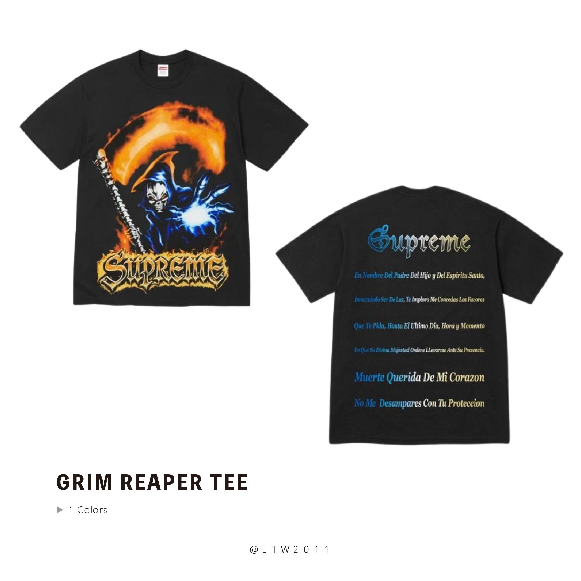 ☆ETW☆【EASY TO WEAR】Supreme 26SS GRIM REAPER TEE 死神 藝術家聯名 短T 春夏
