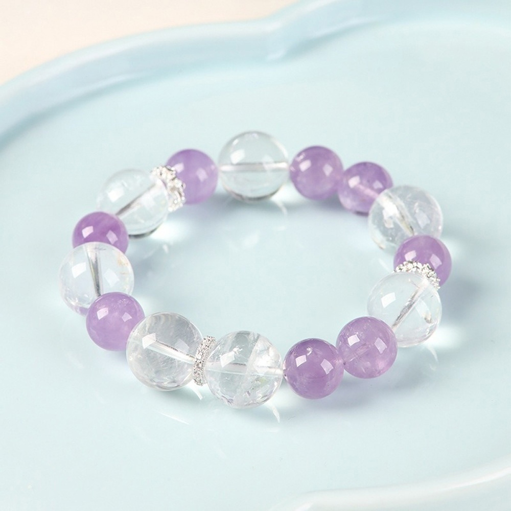 手鍊 手腕鏈 水晶手鍊 手串 飾品 紫水晶手鍊 女生飾品 白水晶手串 串珠手鍊 單圈手鍊 配飾 手飾 手環 禮物 753