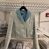 [S] KARL LAGERFELD AQUA MULTI TWEED JACKET, G61JW33B-AQA (SKL1629)