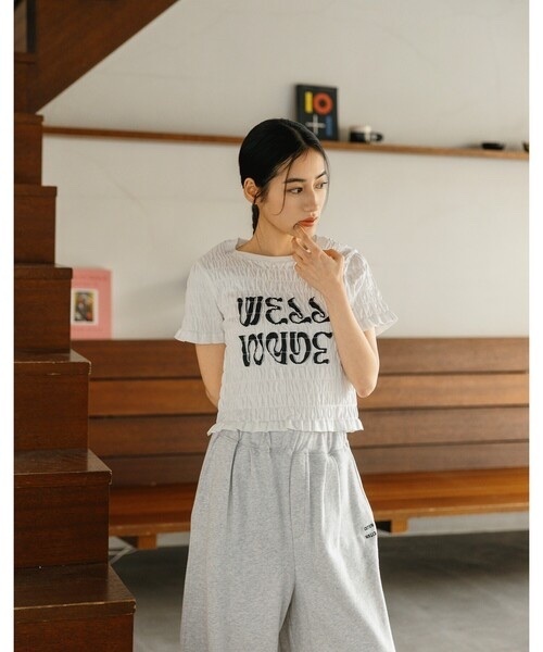 CITEN / Shirred Logo T-shirt