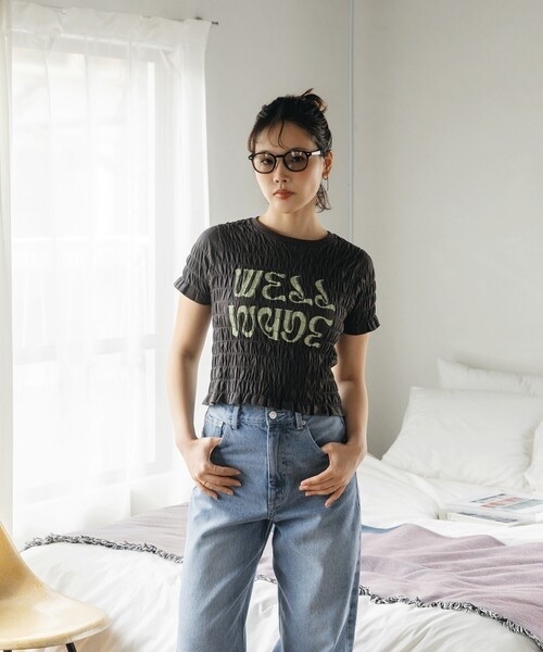 CITEN / Shirred Logo T-shirt