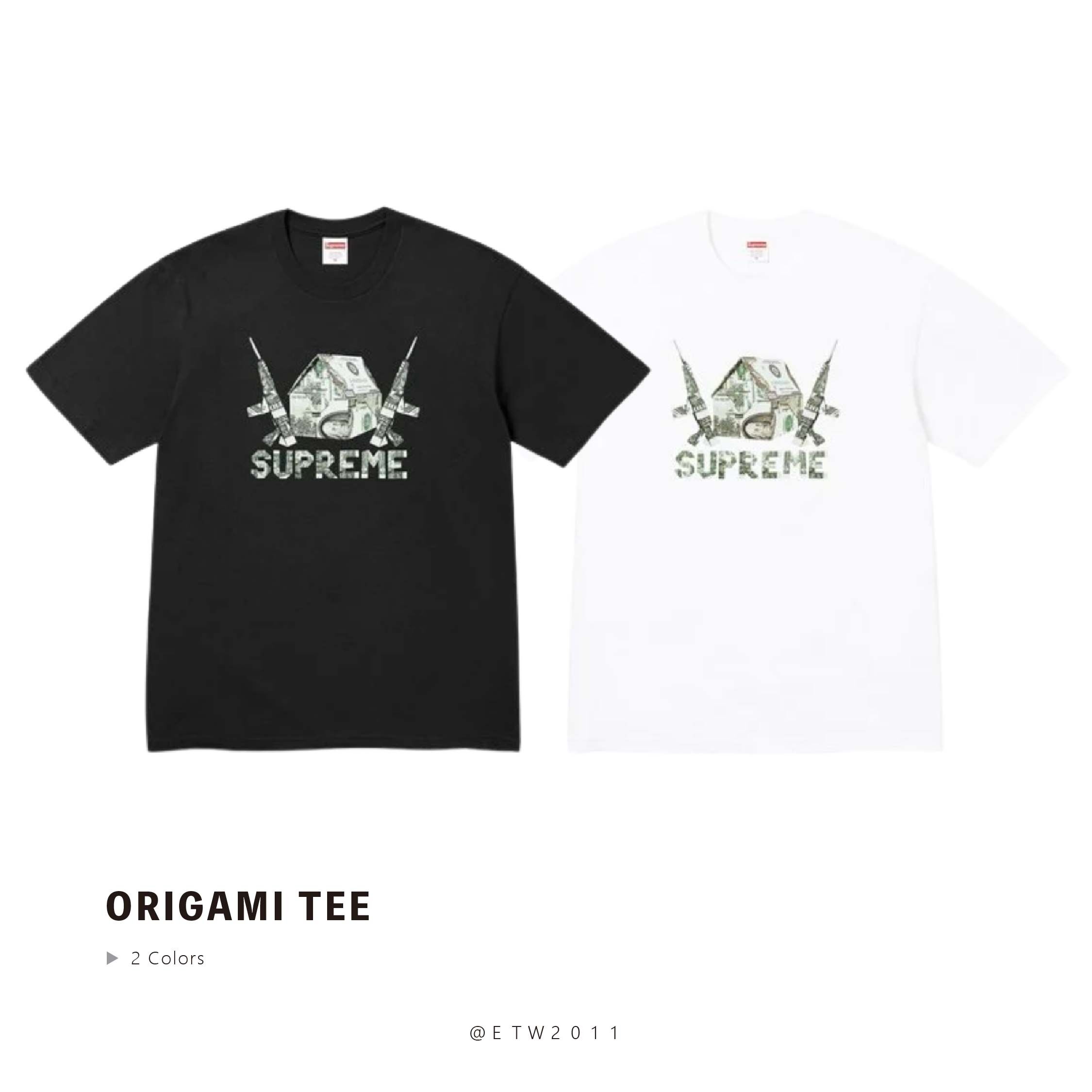 ☆ETW☆【EASY TO WEAR】Supreme 26SS ORIGAMI TEE 鈔票 折紙 房子 短T 春夏