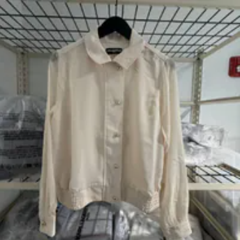 [S] KARL LAGERFELD BISQUE SILKY SHIRT JACKET, L6TA9D63-BIS (SKL1635)