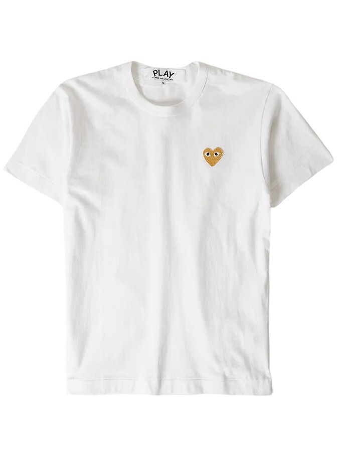 CDG Play Gold Heart Tee White (W) AZ-T215-051