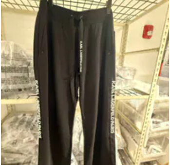 [S] KARL LAGERFELD BLACK LOGO TAPE TRACK PANT, L6TK7A15-BLK (SKL1641)