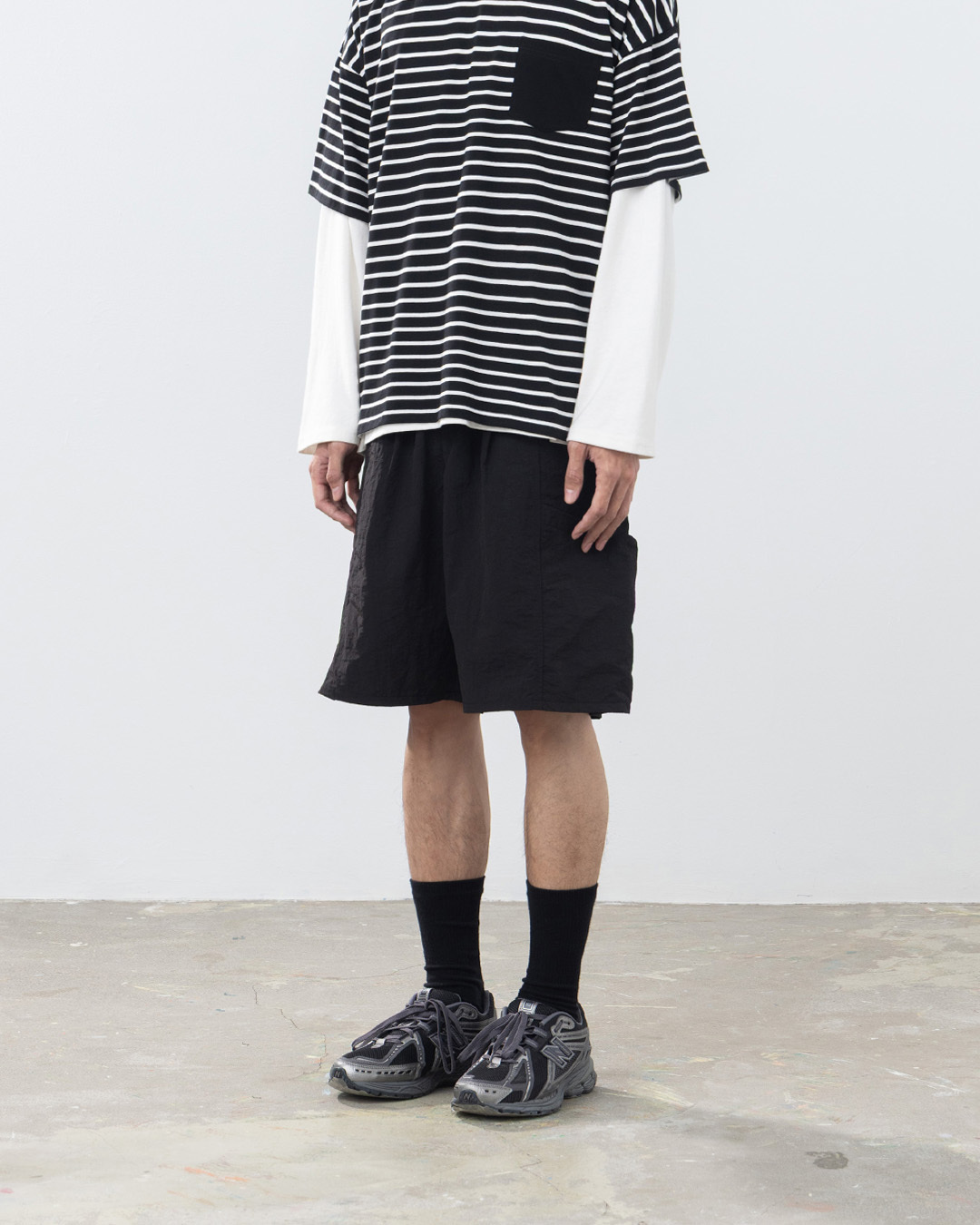 Men's Cut-Out Pocket Design Brush Shorts - Black S/M/L/XL【04130323】in stock+pre-order