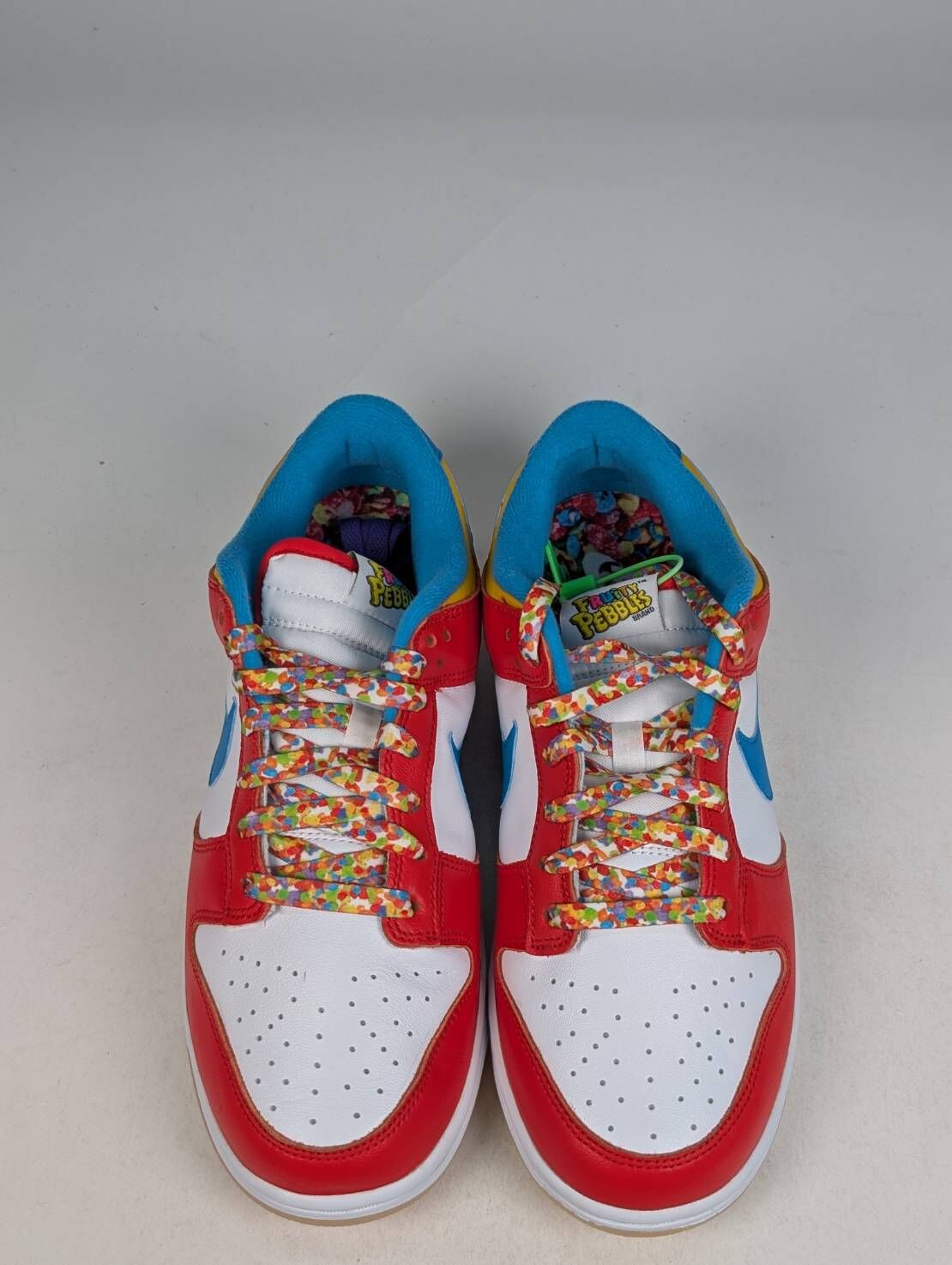 微瑕疵-左右腳鞋底泛黃右腳鞋頭裂痕 DH8009-600 M8 LeBron James x Nike Dunk Low "Fruity Pebbles" 詹皇 聯名款 紅白藍 男款