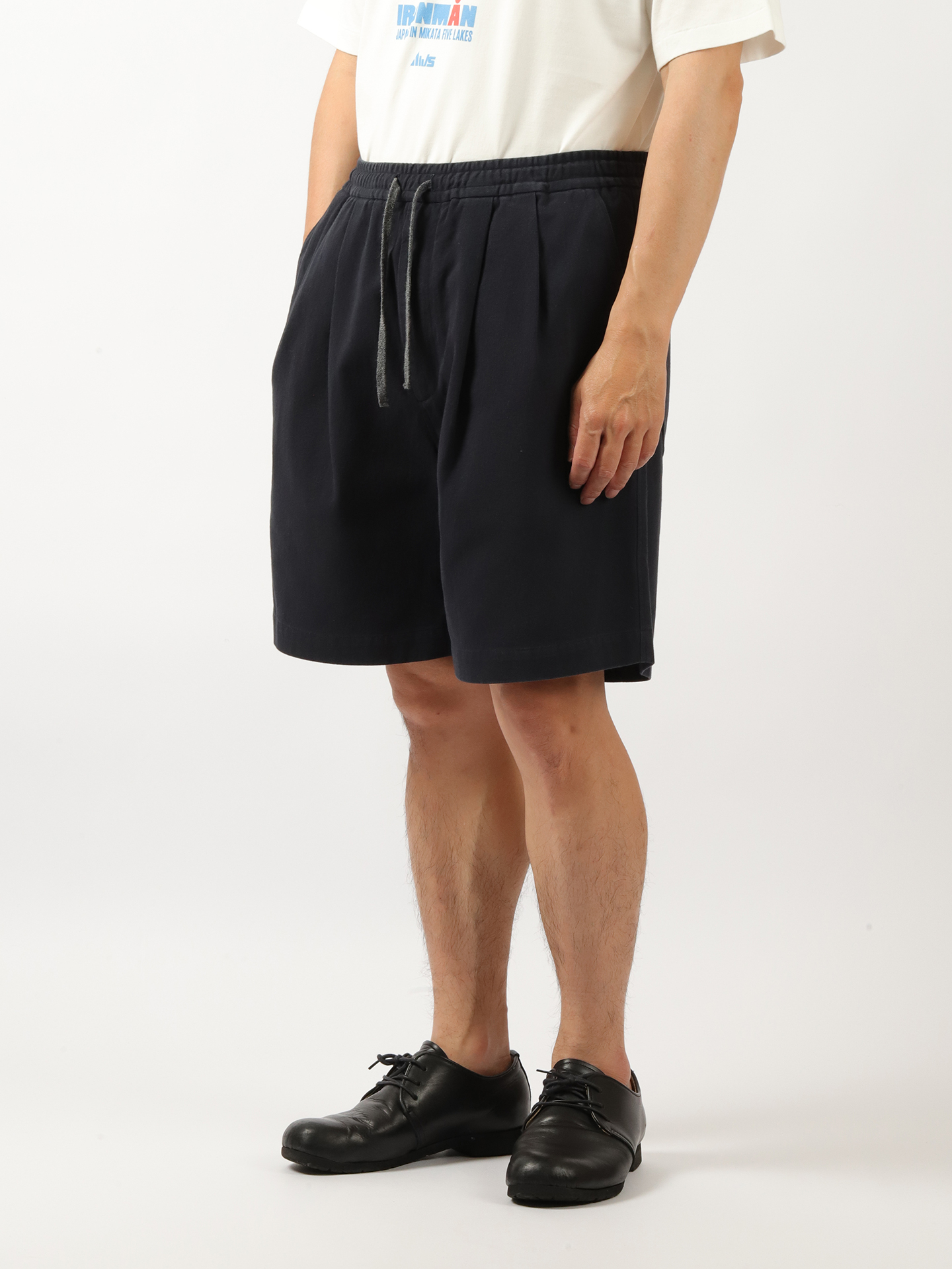 AWASA Hard Twist Cotton Twill Wide Easy Shorts