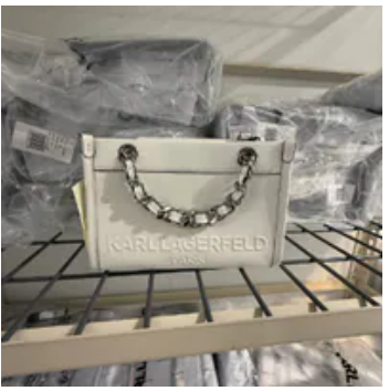 [S] KARL LAGERFELD WINTER WHITE/SILVER LH4EW2DP-W2V SAVOIE SMALL LEATHER CROSSBODY, 196788285569 (SKL1643)