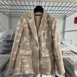[S] KARL LAGERFELD BEIGE FLORAL JACQUARD BLAZER, L6AC9107-DDX (SKL1642)