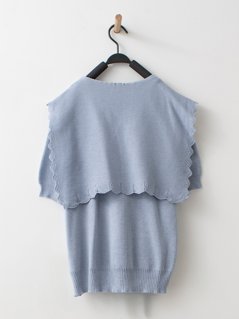 日系氣質附披肩兩件式針織上衣