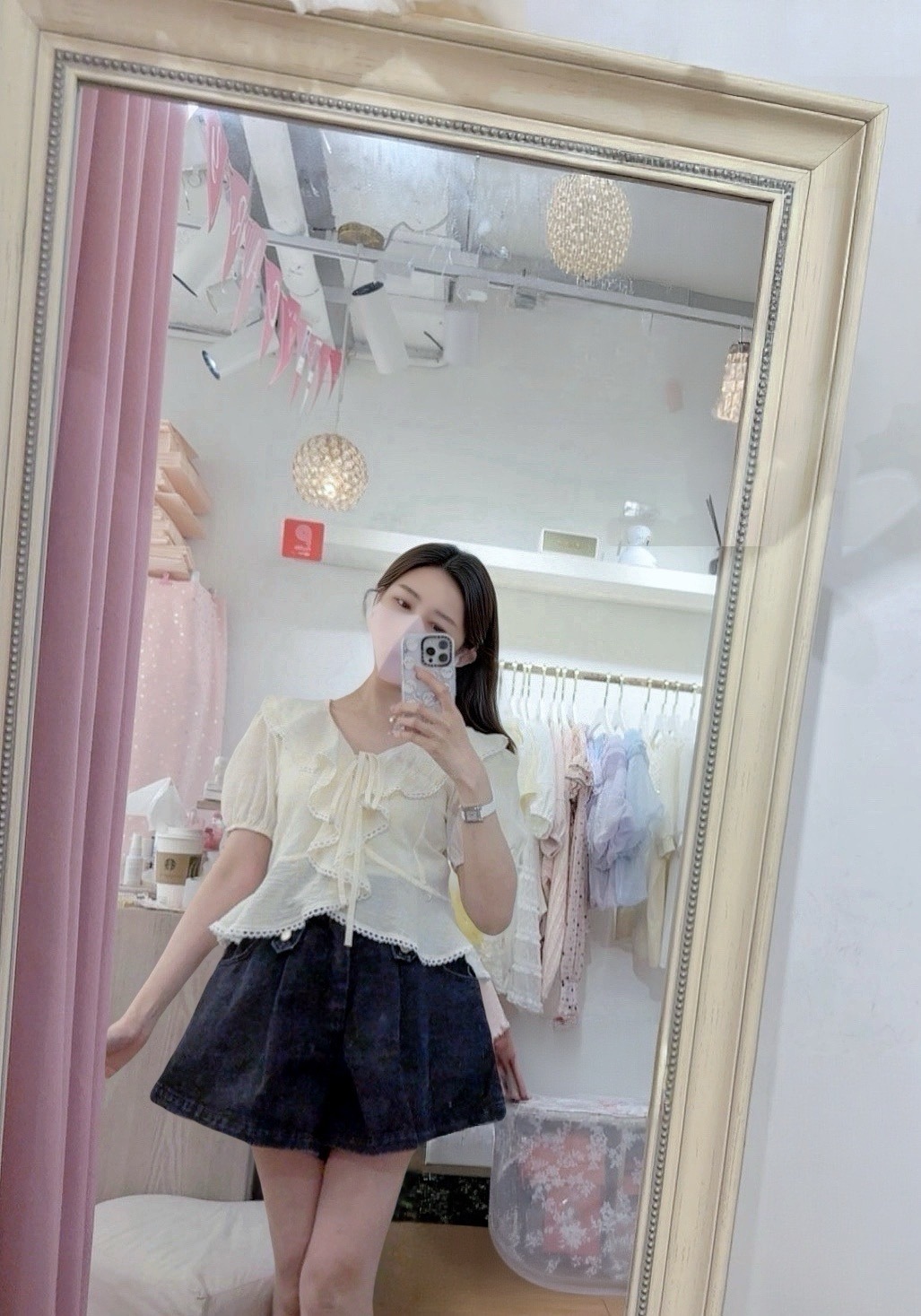 A-line denim bottom 🩵