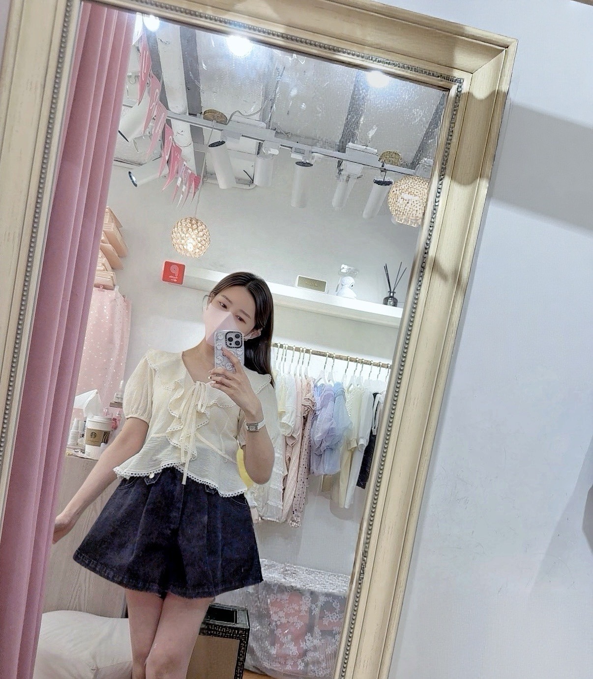A-line denim bottom 🩵