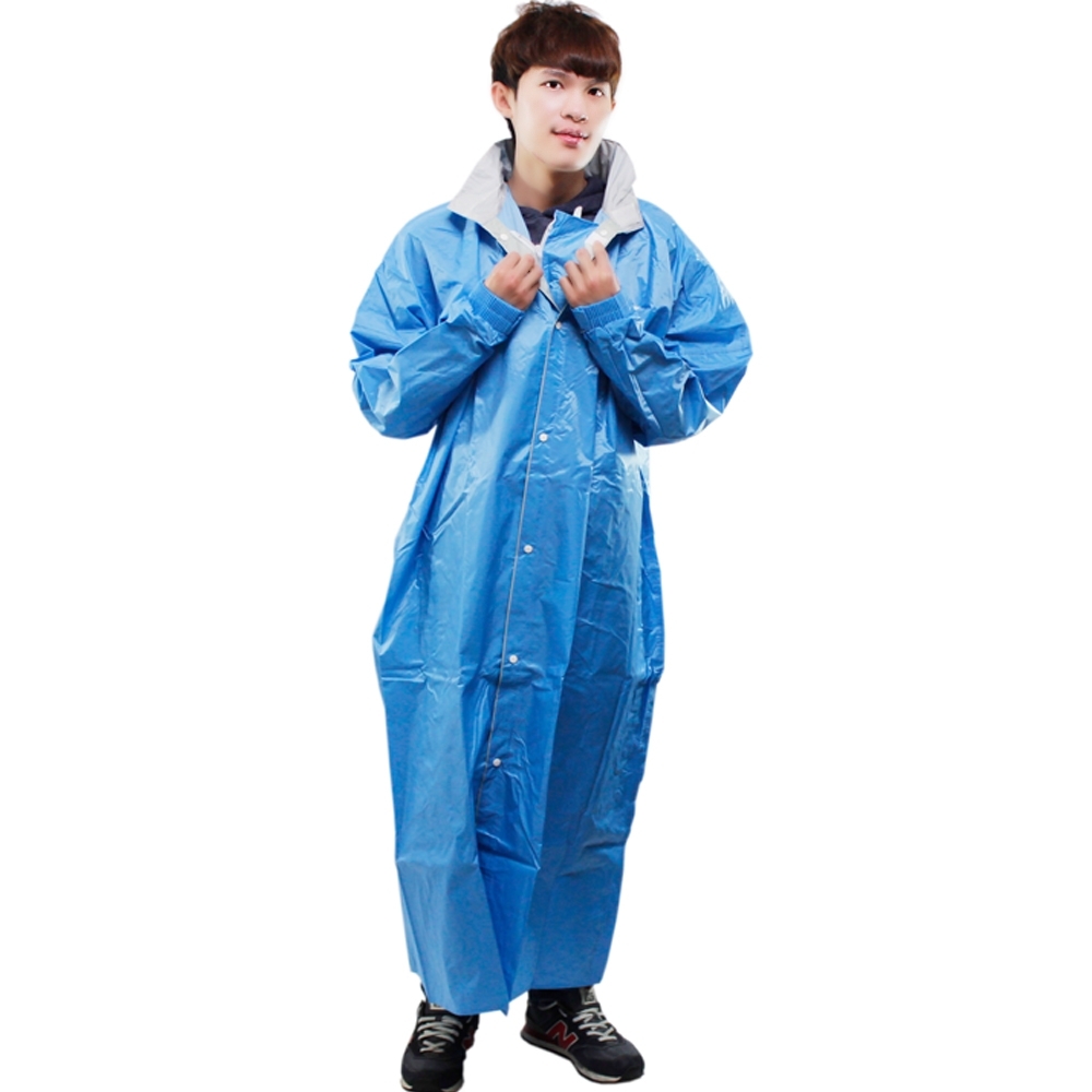 JUMP新二代前開素色雨衣-藍色-超大5XL 破盤下殺 OMAX歐妹思購物網