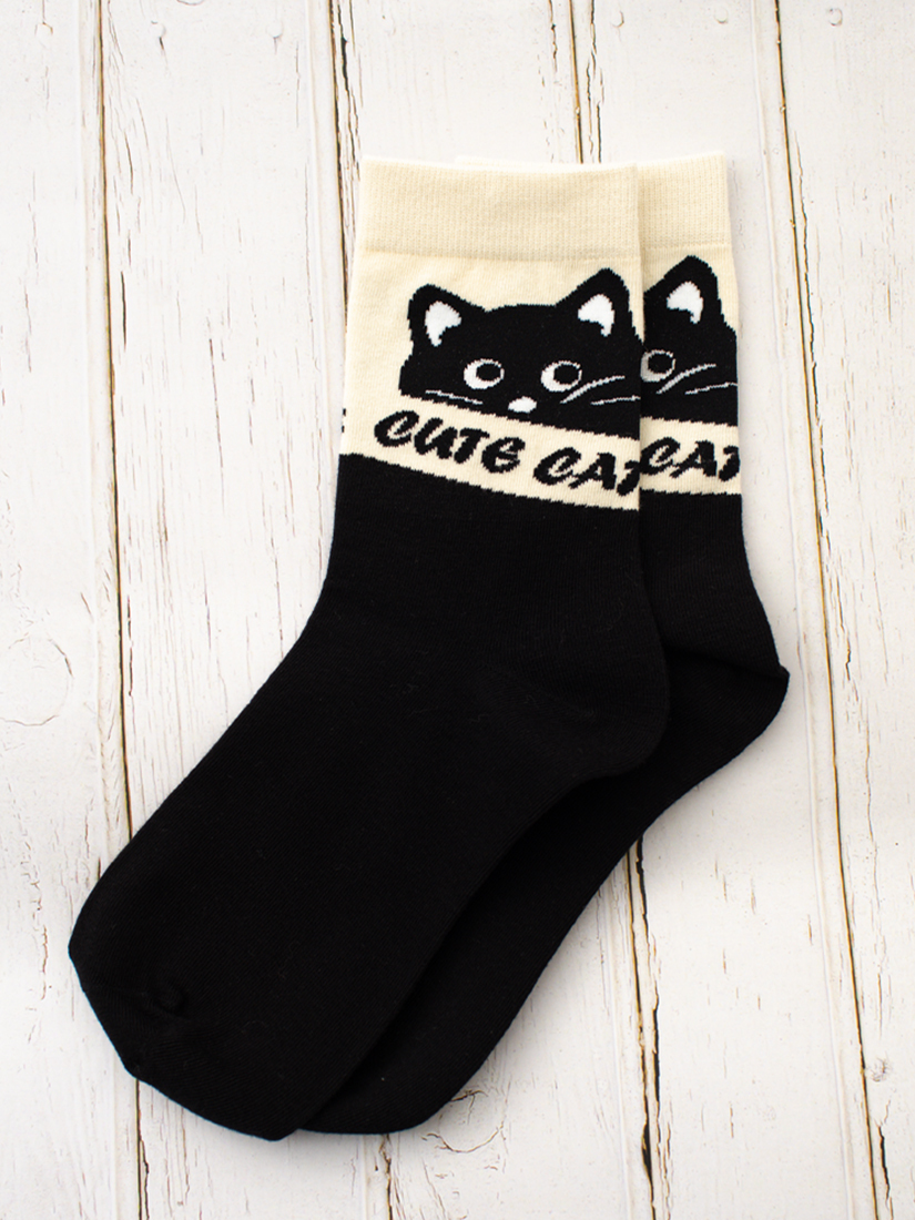 貓咪日常中筒棉襪