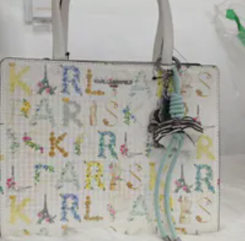 [S] KARL LAGERFELD WINTER WHITE MULTI L6AD48BJ-W2M MAYBELLE SATCHEL WITH SEQUINS, 198913620153 (SKL1647)