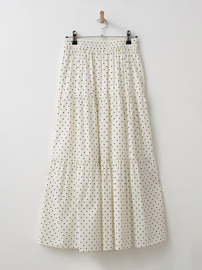 輕甜氛圍感點點印花層次蛋糕棉裙