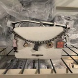 [S] KARL LAGERFELD WINTER WHITE/SILVER L6AEK4BP-W2V LOURDES CROSSBODY WITH FASHION CHAIN, 198913620740 (SKL1652)