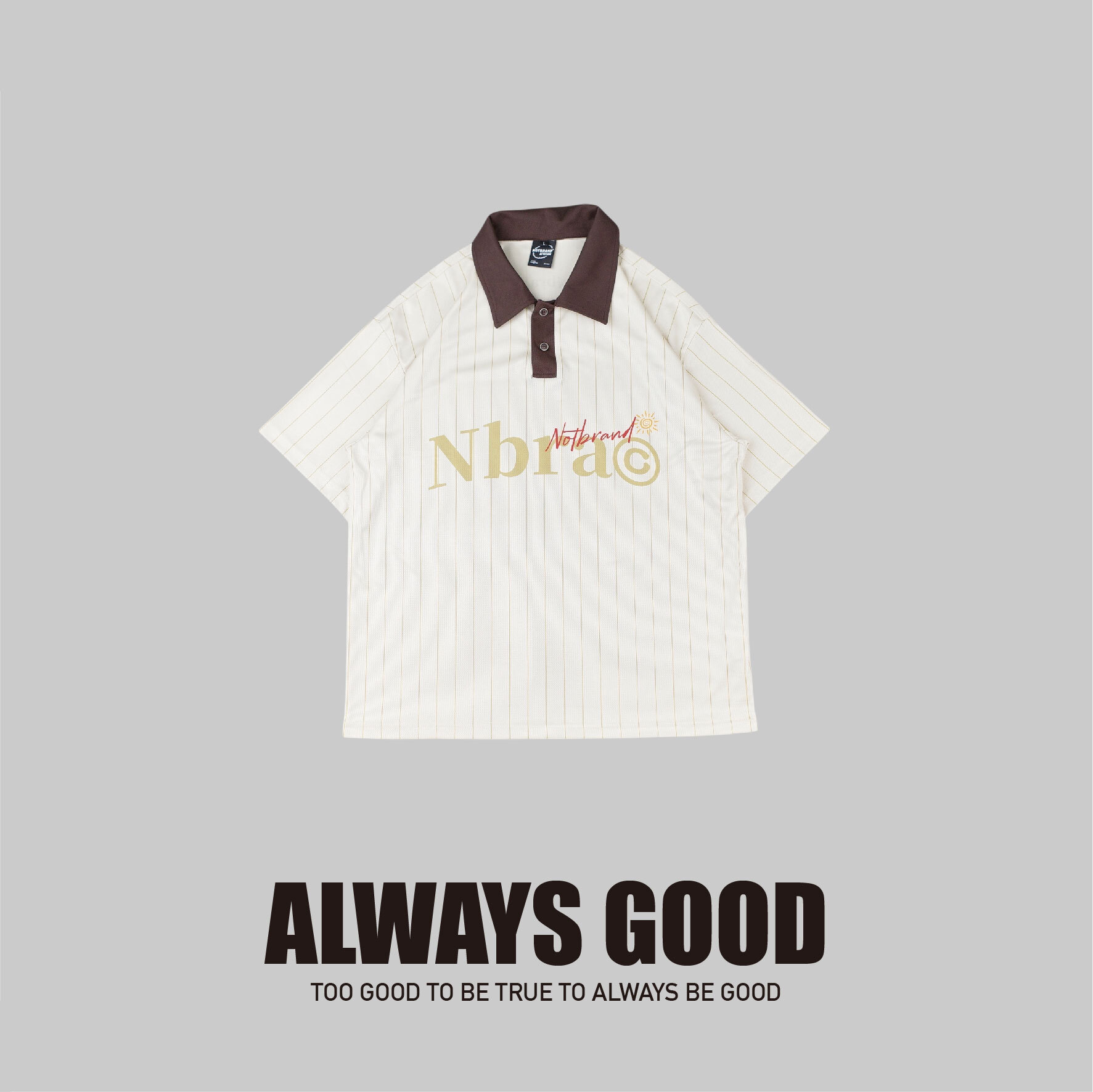 『Always_Good』直條紋 大地色 撞色 速乾 球衣