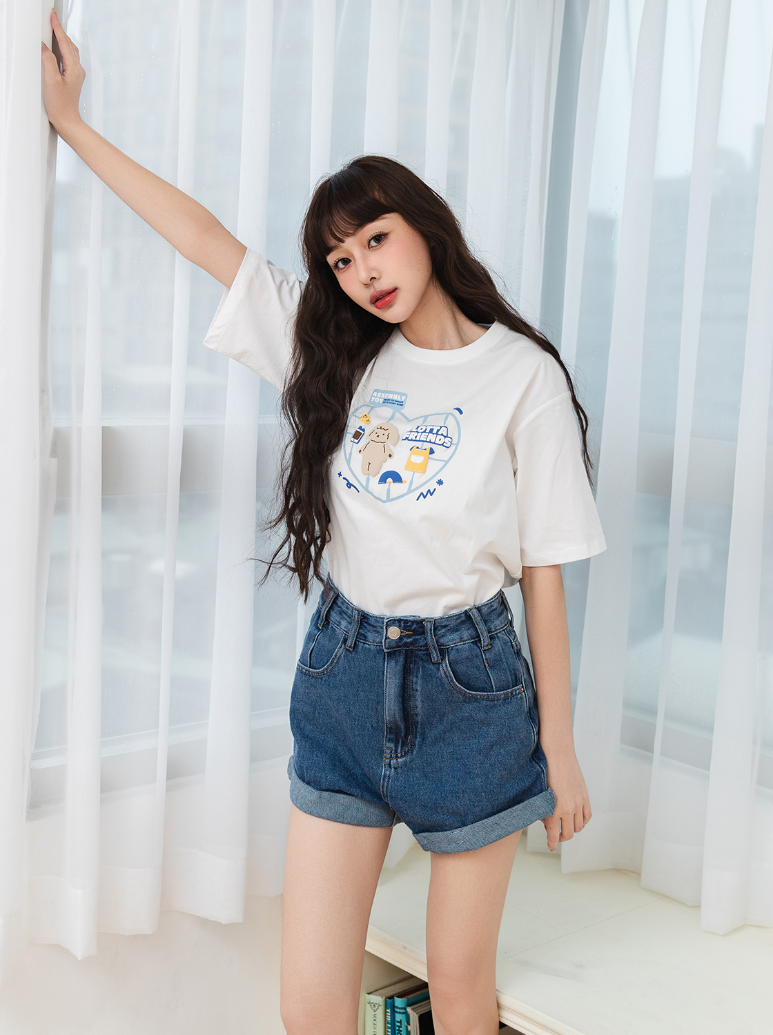 軟軟兔拼接玩具發泡印花T恤【親子款】