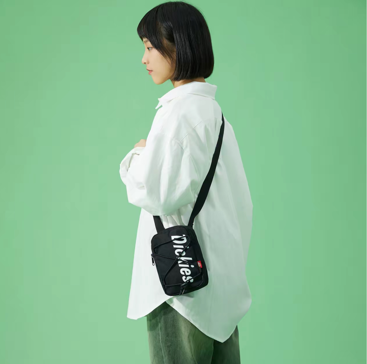 代購-Dickies 百週年限定 工裝風 球鞋帶 綁帶 斜挎包 2色