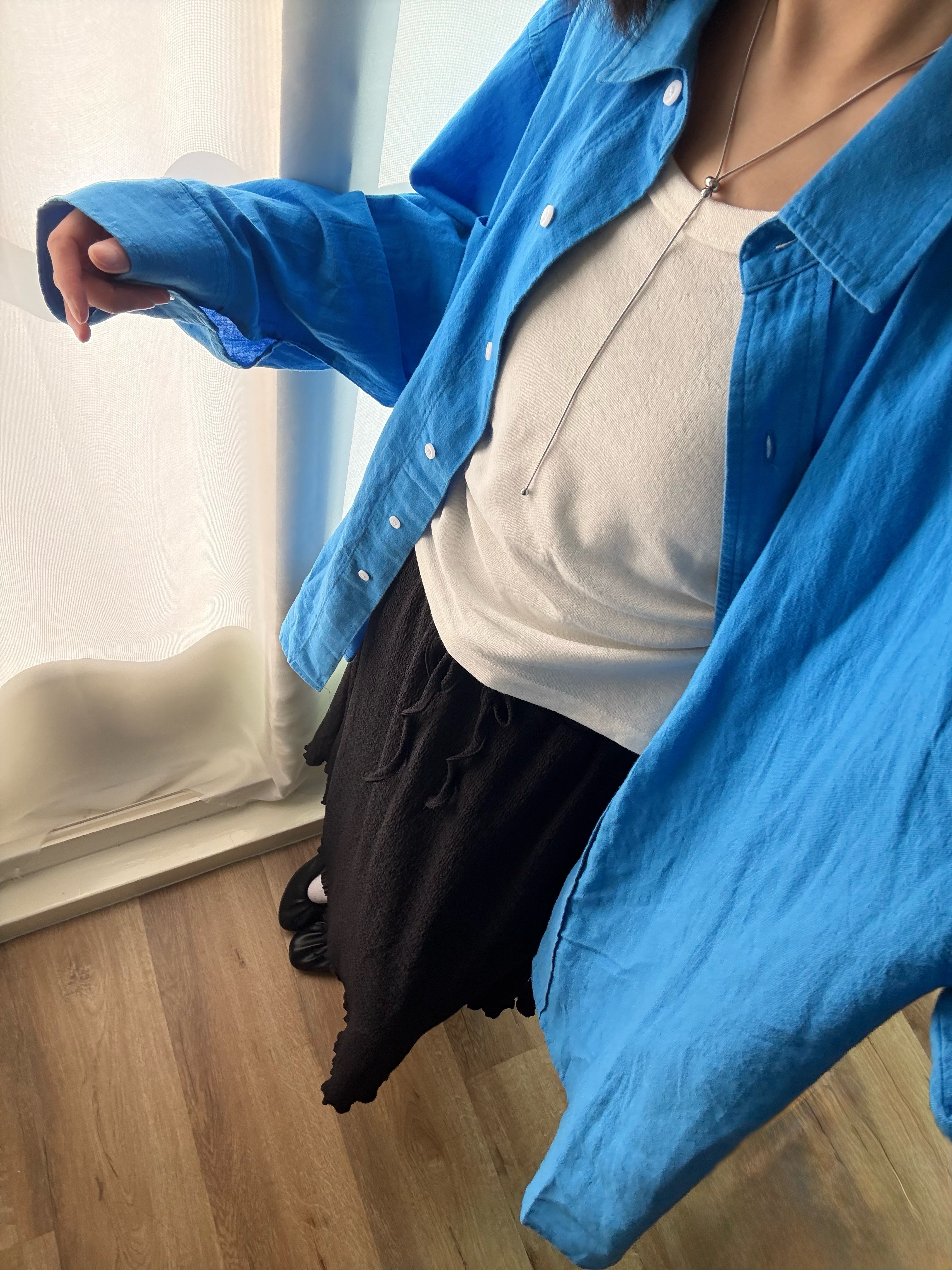 不規則剪裁綁帶長裙 (黑)