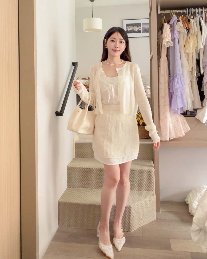 LINA LINA迷人特調燙鑽雲彩紋理珍珠釦上衣外套-雲朵白