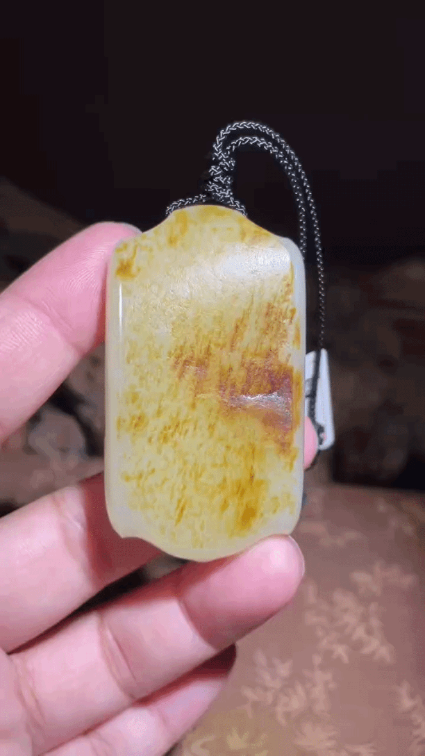 414745 和田玉籽料平安無事牌