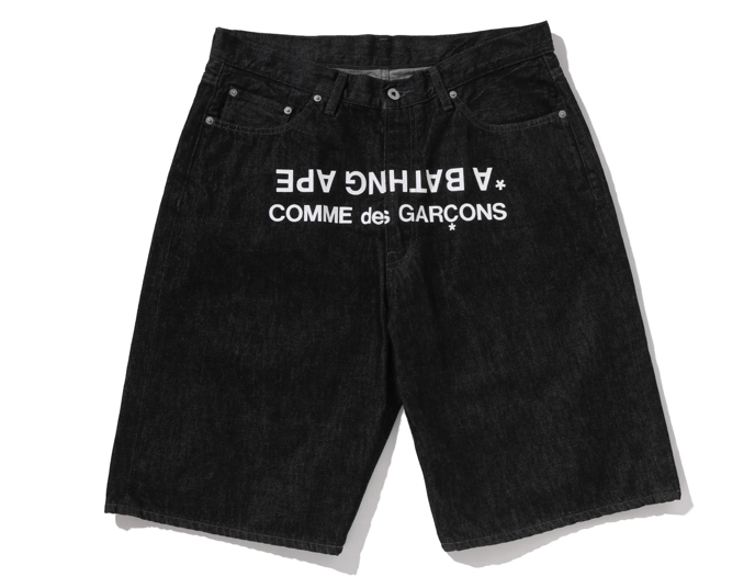 【BAPE®︎ × COMME des GARÇONS】0329店鋪限定聯名發售 寬版 RELAXED FIT DENIM SHORTS