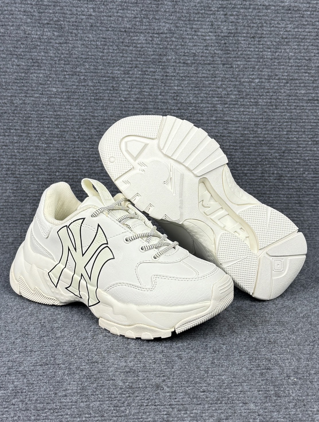【OWN】MLB Korea 休閒鞋 老爹鞋 厚底 休閒 舒適 百搭 NY 洋基 不分男女 象牙白 3ASHC104N-50IVS