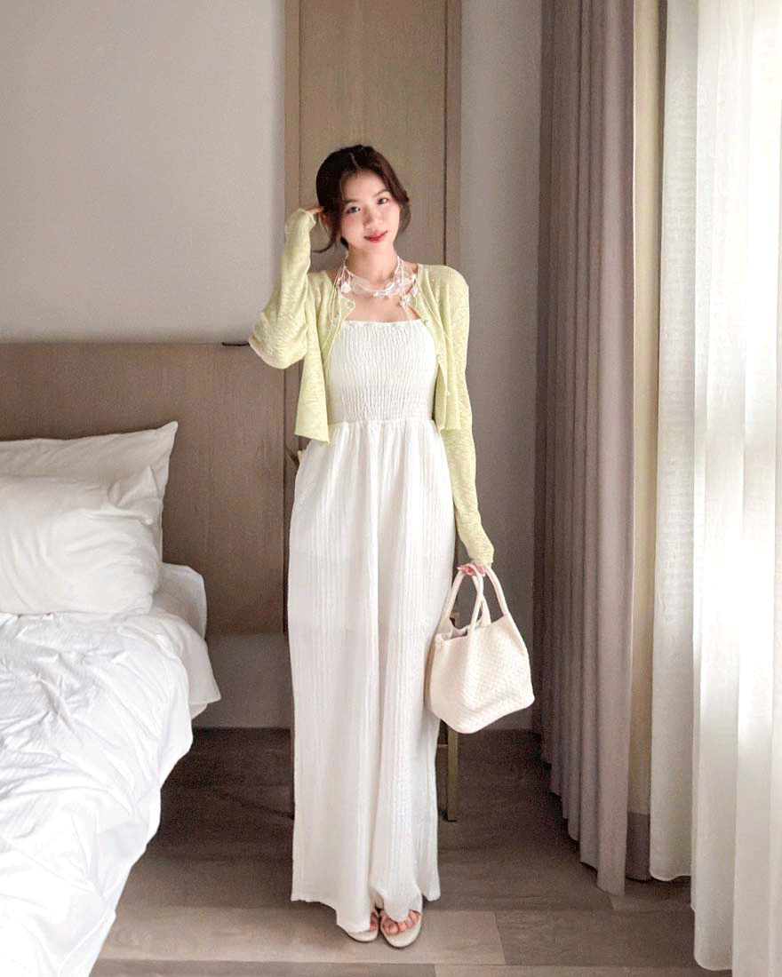 LINA LINA迷人特調燙鑽雲彩紋理珍珠釦上衣外套-清新綠