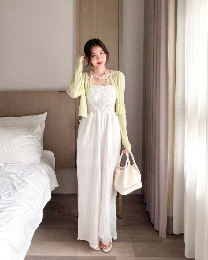 LINA LINA迷人特調燙鑽雲彩紋理珍珠釦上衣外套-清新綠