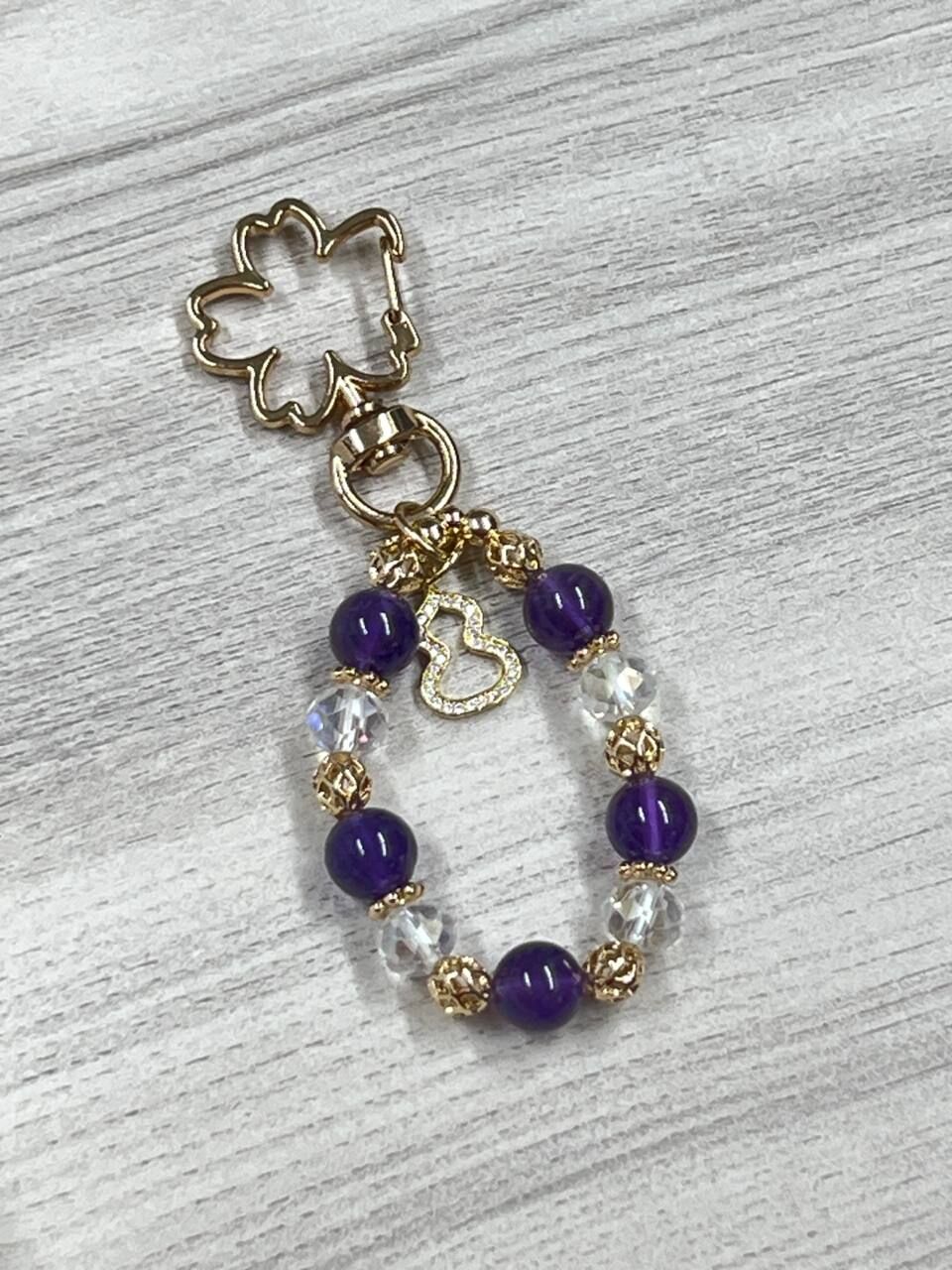 [S] GEMZ & CO ZBB AMETHYST BAG CHARM WITH HULU, C124 (C124)