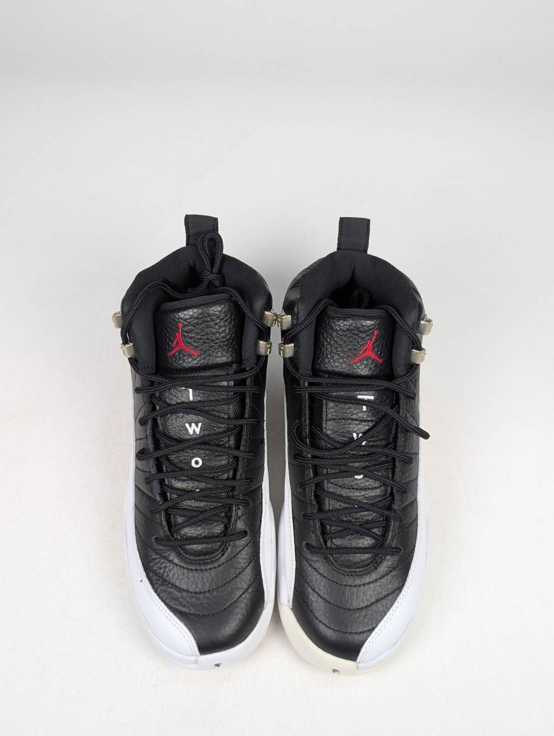 微瑕疵-左腳中底鞋底泛黃右腳內外側中低微泛黃 153265-006 6Y Air Jordan 12 GS " Playoffs " 2022 季後賽 黑白 女鞋