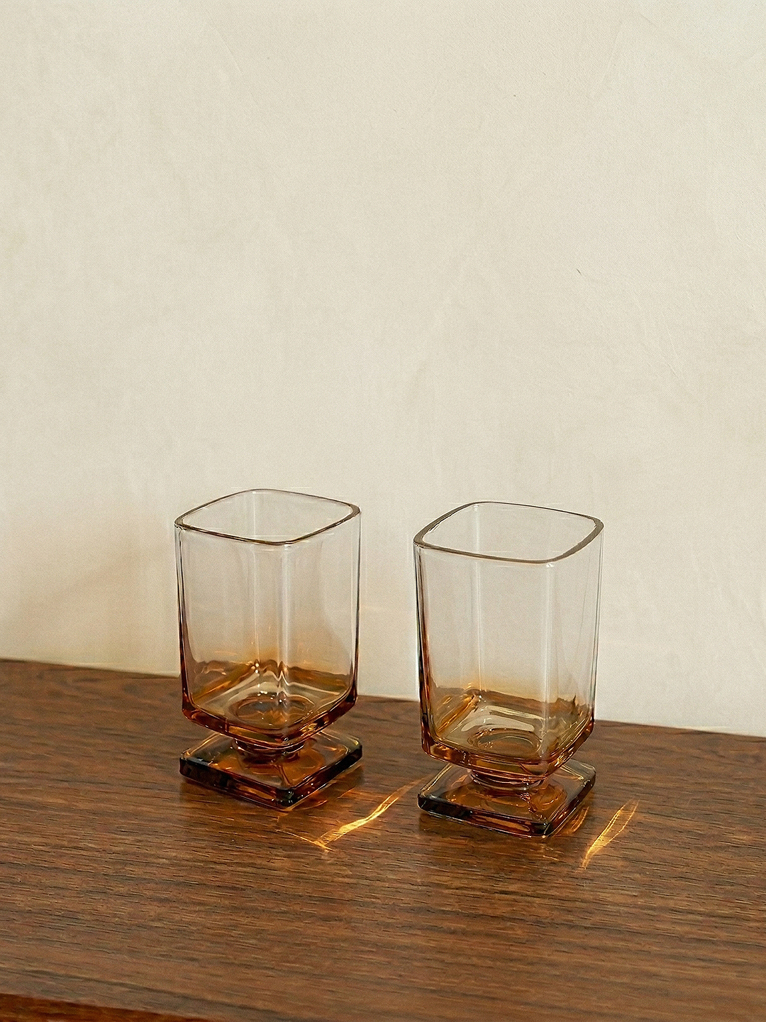 中古方形玻璃杯｜漸層色兩色可選 180ml