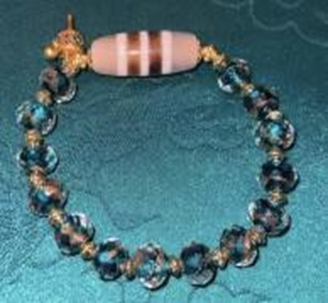 YZ038 金箔琉璃藥師手串