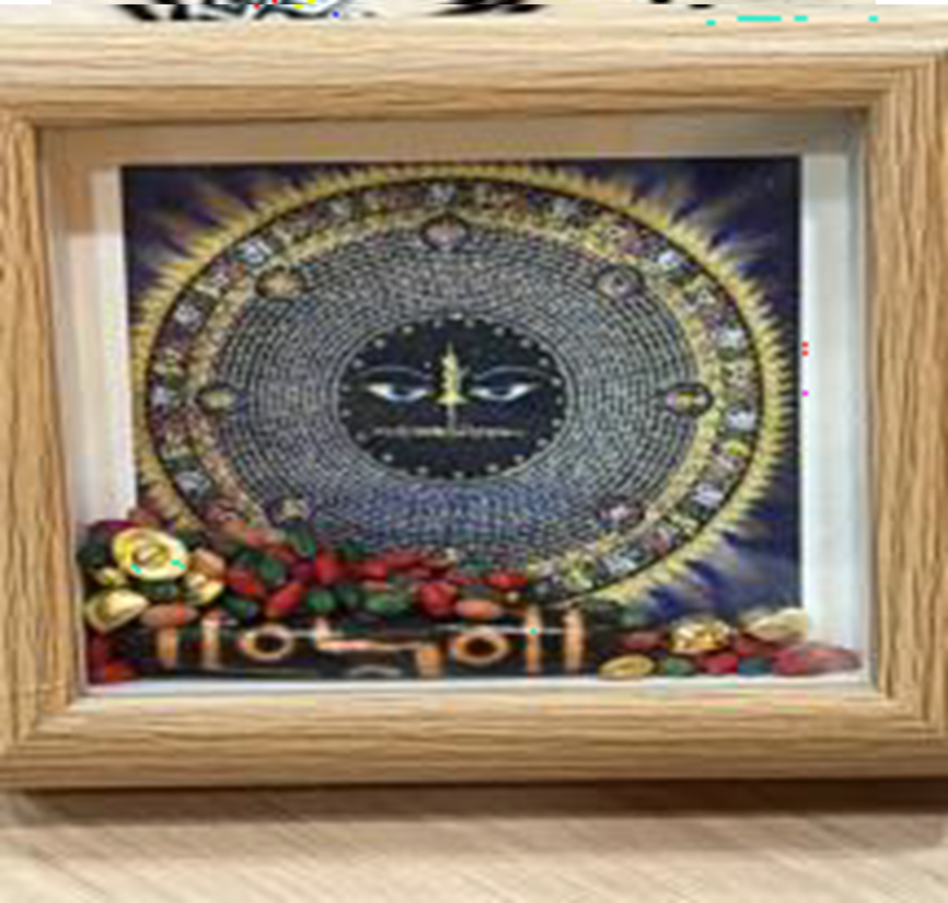 YZ005 礦砂黃財神法眼九眼擺台