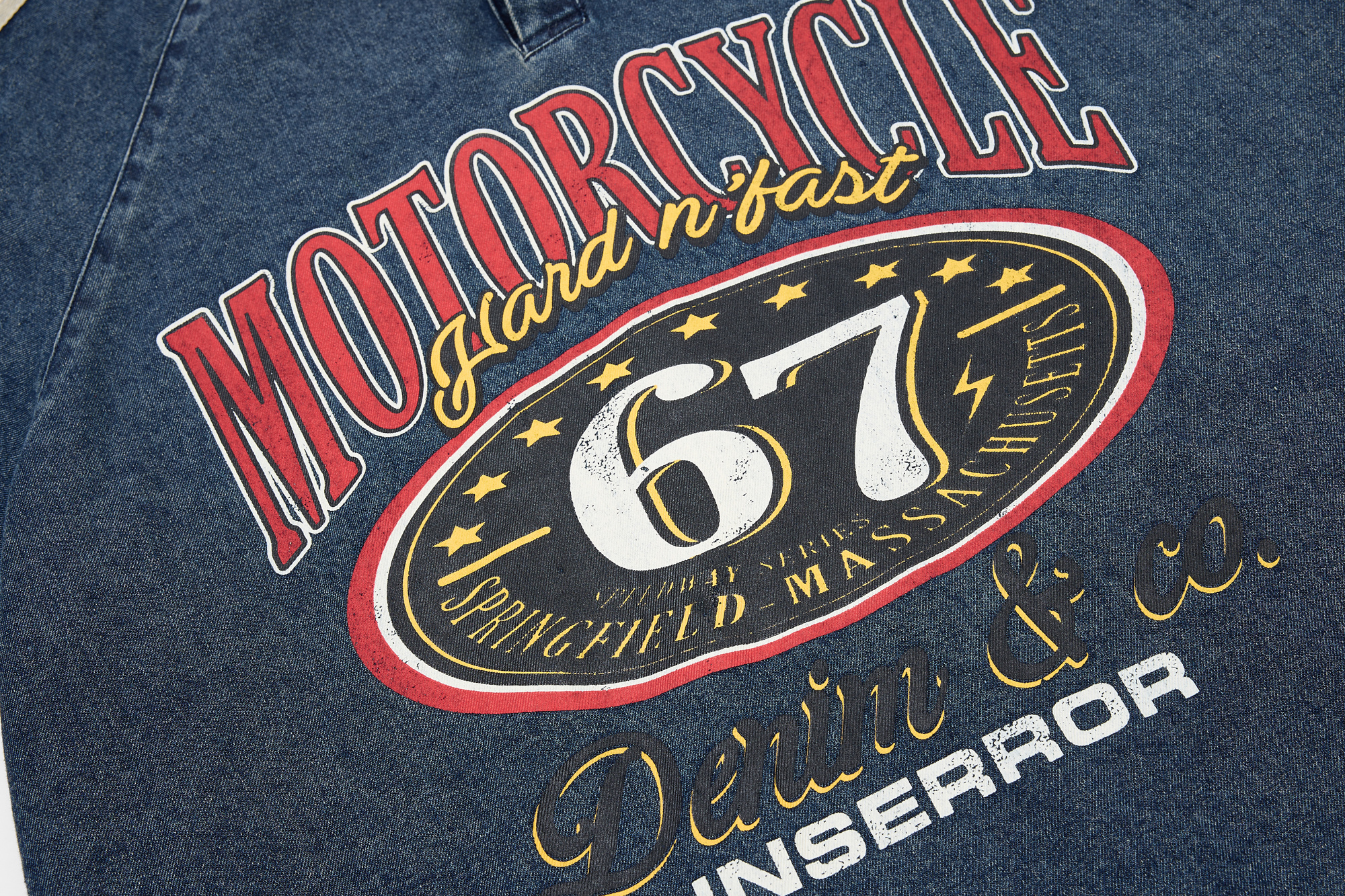 《S.V》67斜袖復古丹寧POLO衫