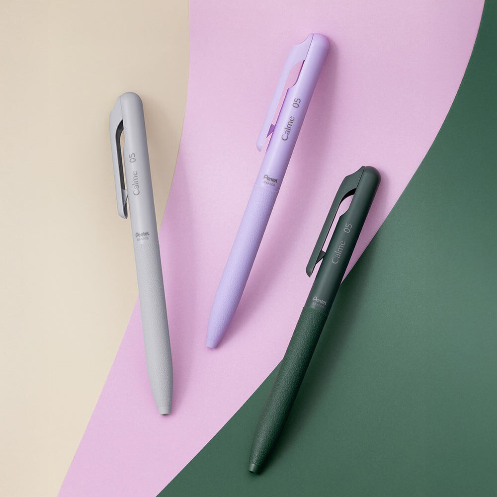 2026春夏新色 Pentel Calme 0.5mm 仿皮革靜音原子筆 [日本文具大賞No.1]