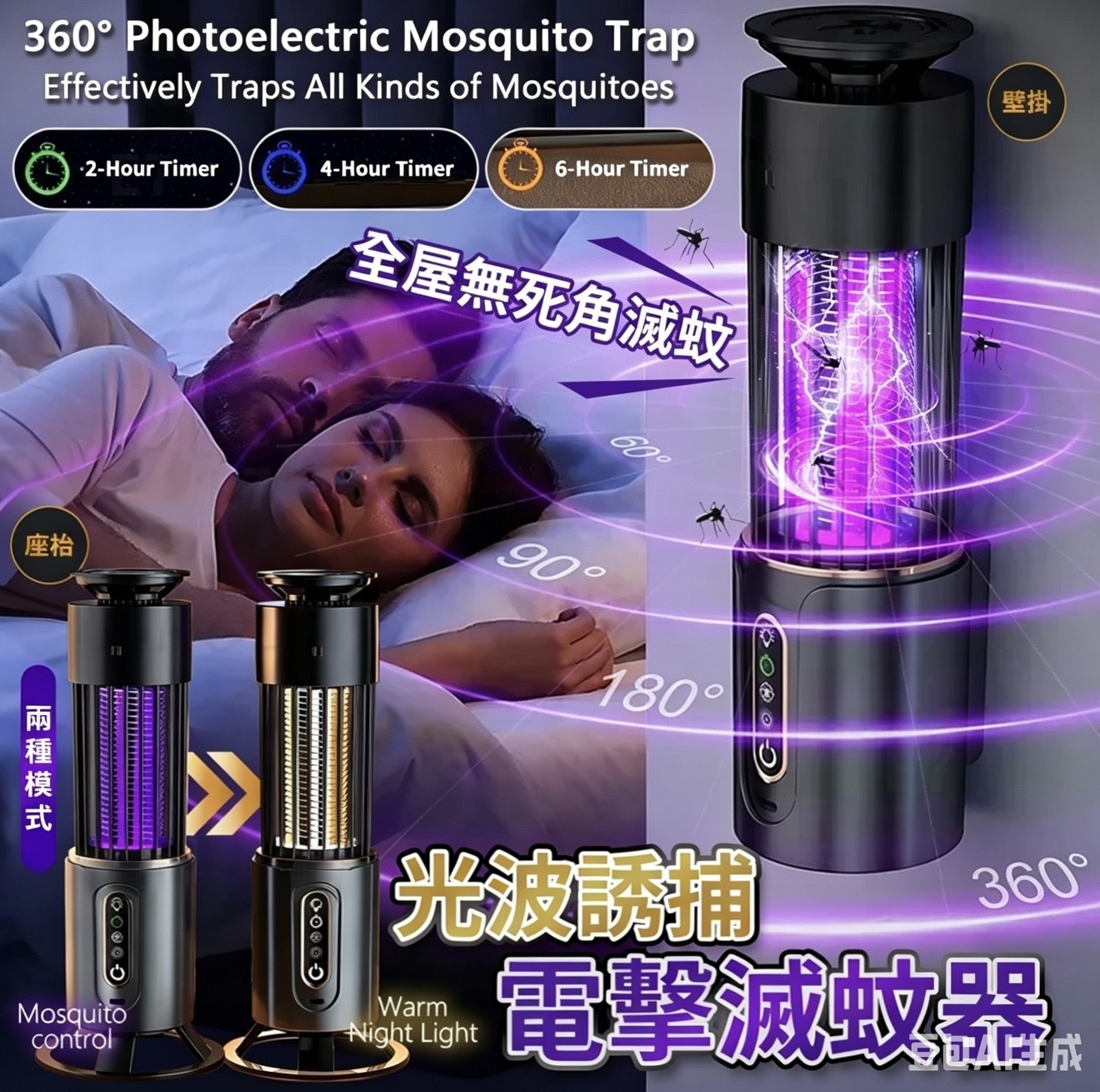 🔥夏天救星🔥光波誘捕電擊滅蚊器-2600282
