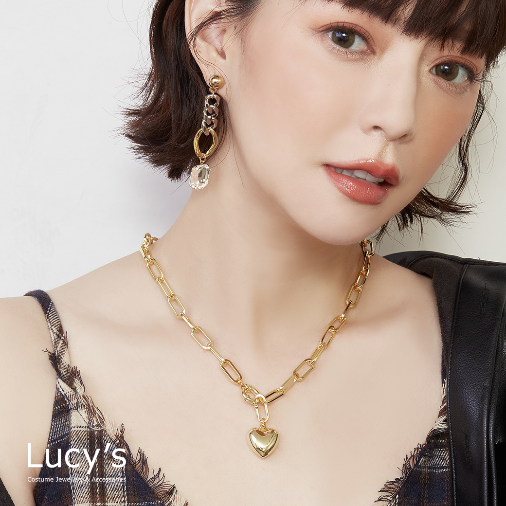 愛心鎖鏈 項鍊 (二色) (127741/127742)