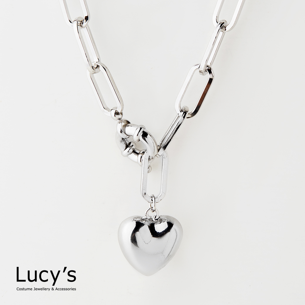 愛心鎖鏈 項鍊 (二色) (127741/127742)