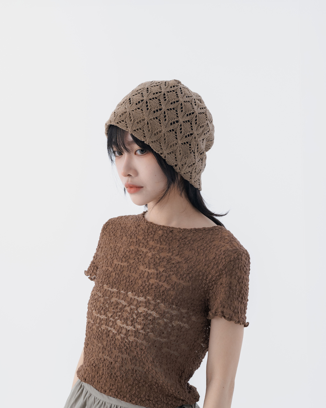 Woven openwork pile hat, available in three colors【07020996】in stock+pre-order