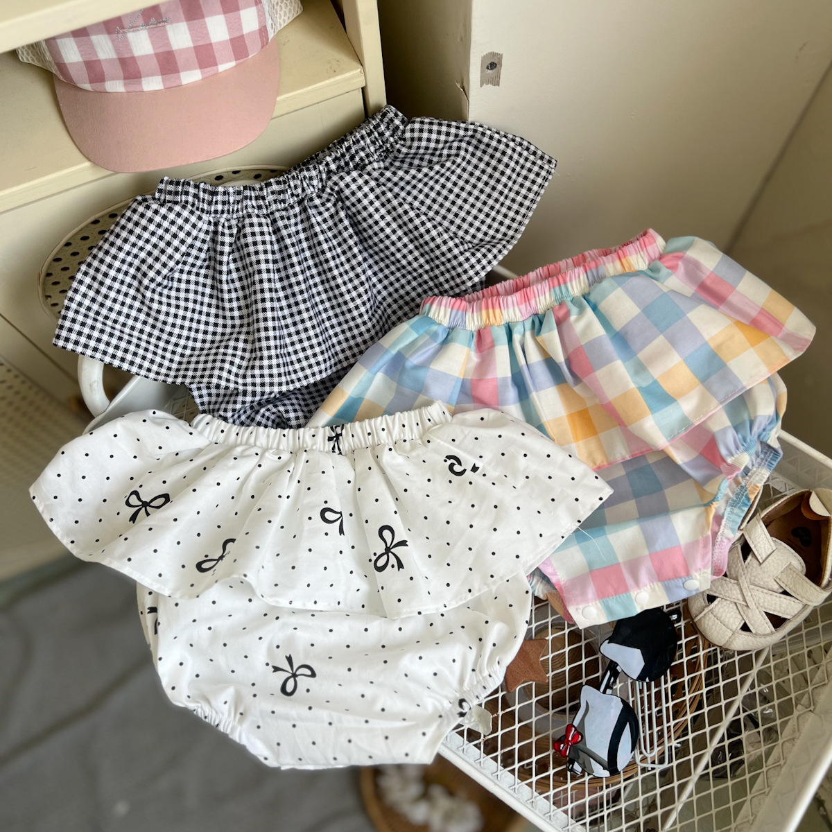【H0757】夏季甜美ins荷葉花邊包屁褲裙 (66-90)